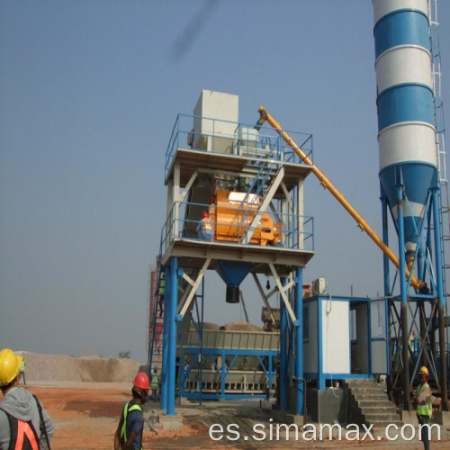 Exportación a Camboya HZS90 Planta de lotes de concreto estacionario